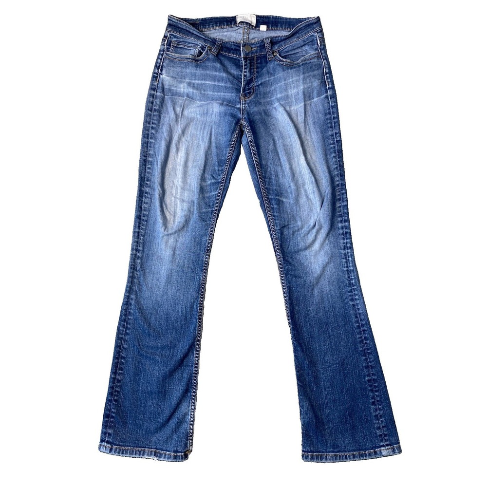 BKE Denim Payton Bootcut Jeans Women Size 29Rx 31.5" Blue Stretch Distressed